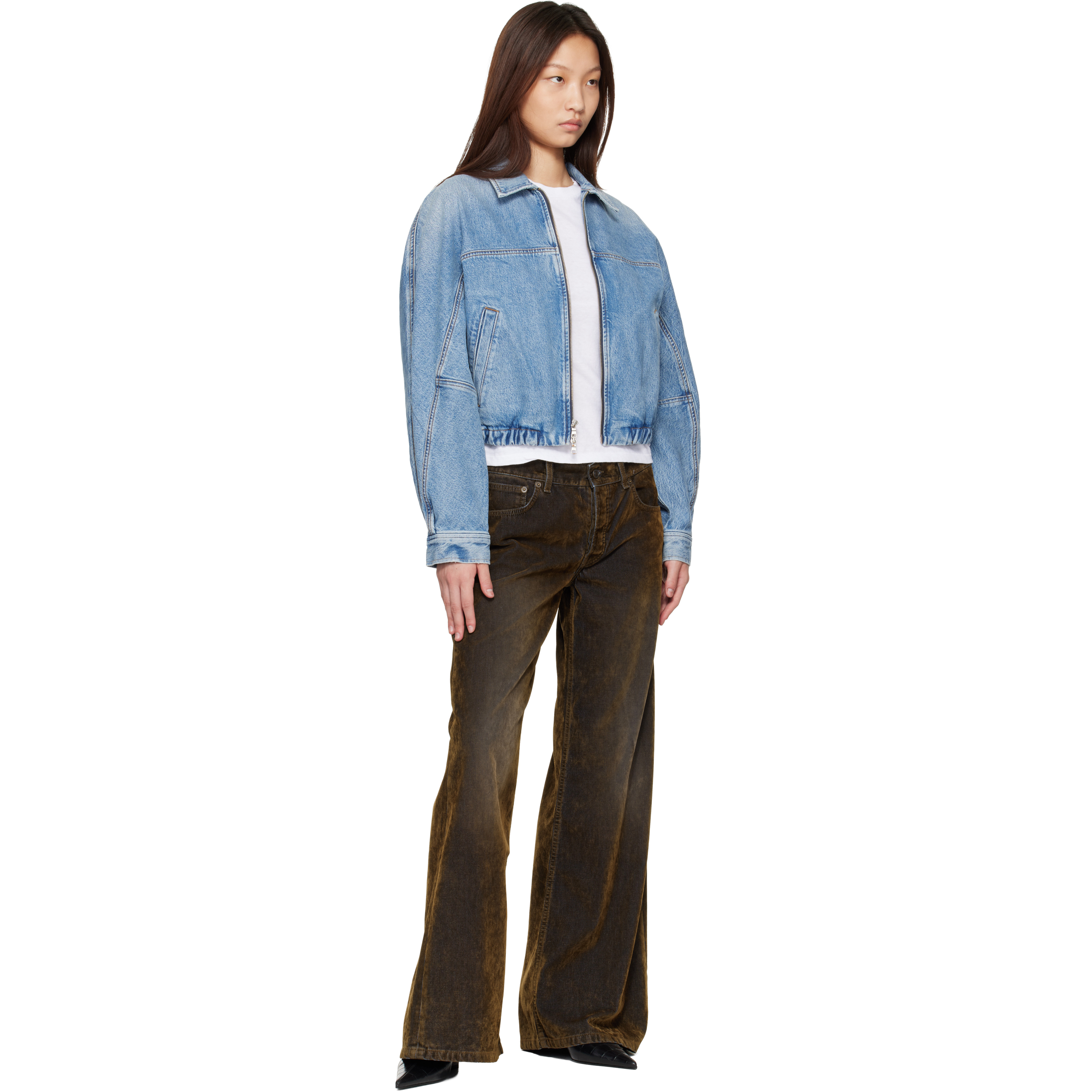 Blue Dixon Denim Bomber Jacket