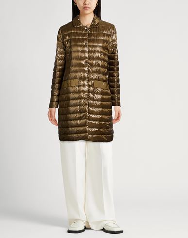 Woman Puffer Military green Size 12 Polyamide, Cotton, Polyester