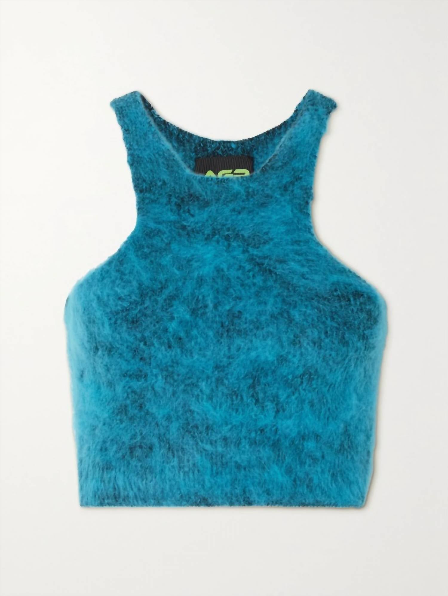 Women's Cropped Brushed Stretch-Knit Top In Turquoise