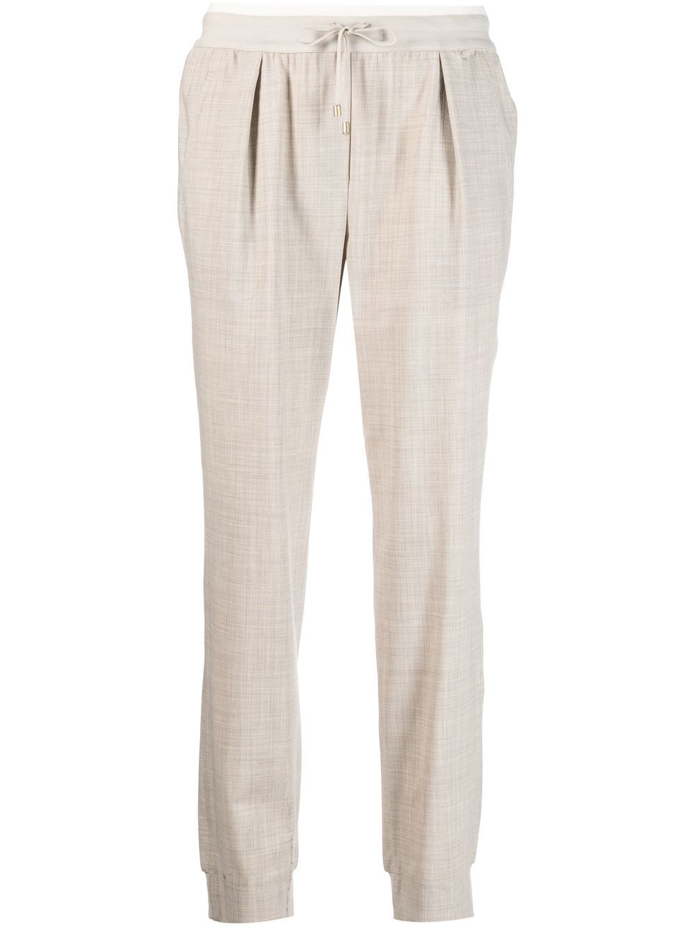Virgin wool-blend track pants - Neutrals
