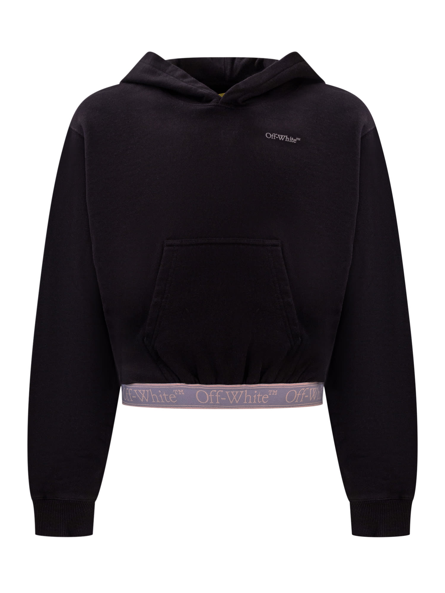 Bookish logo-waistband cotton hoodie - Black