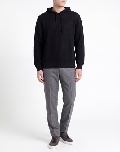 Man Sweater Black Size 40 Linen, Cotton