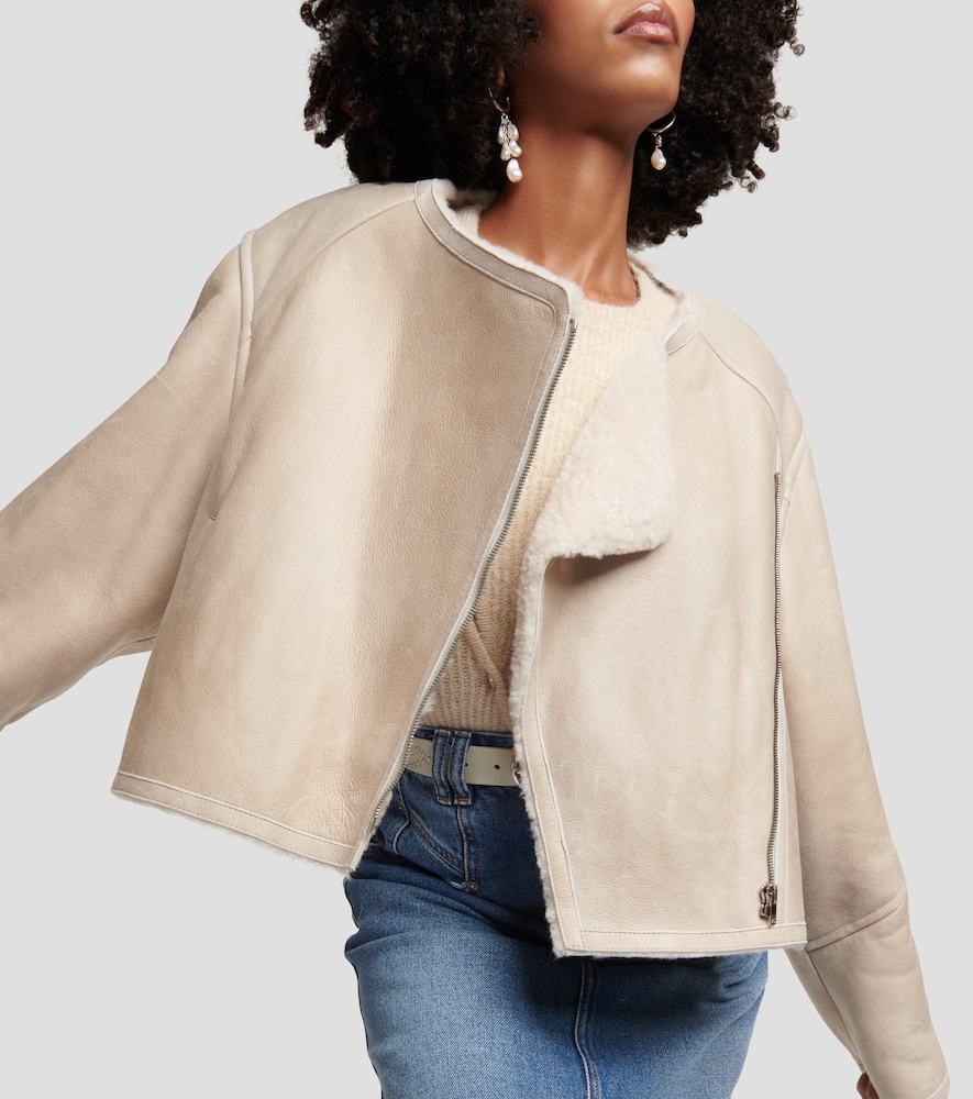Ostya shearling-lined leather jacket