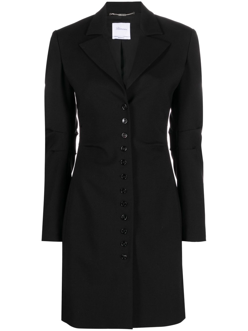 Notched-lapel single-breasted coat - Black