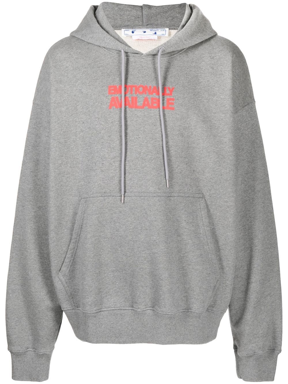 Arrows-motif drawstring hoodie - Grey