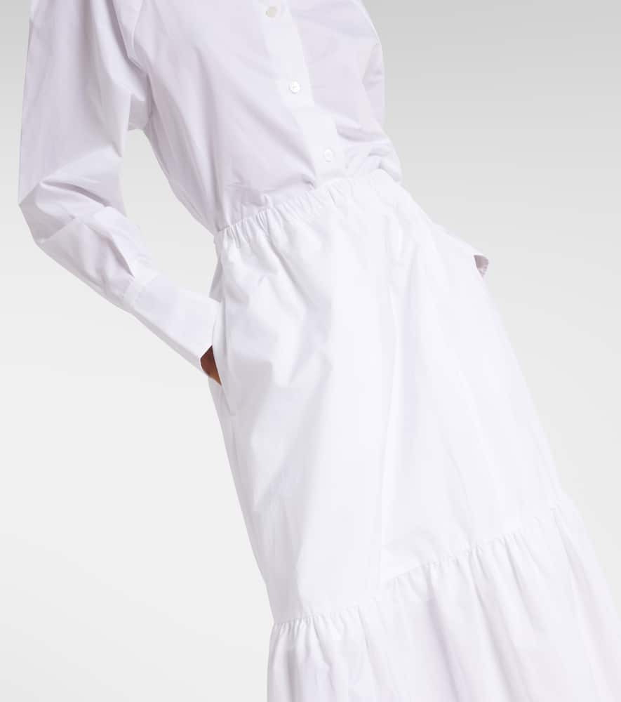 Tiered cotton maxi skirt