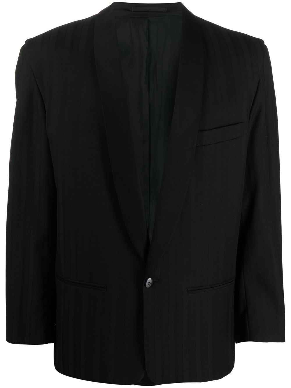 1980s tonal striped dinner jacket - Black