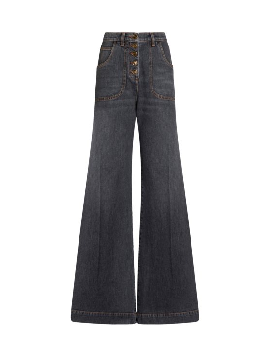Flared Jeans With Pegaso Buttons