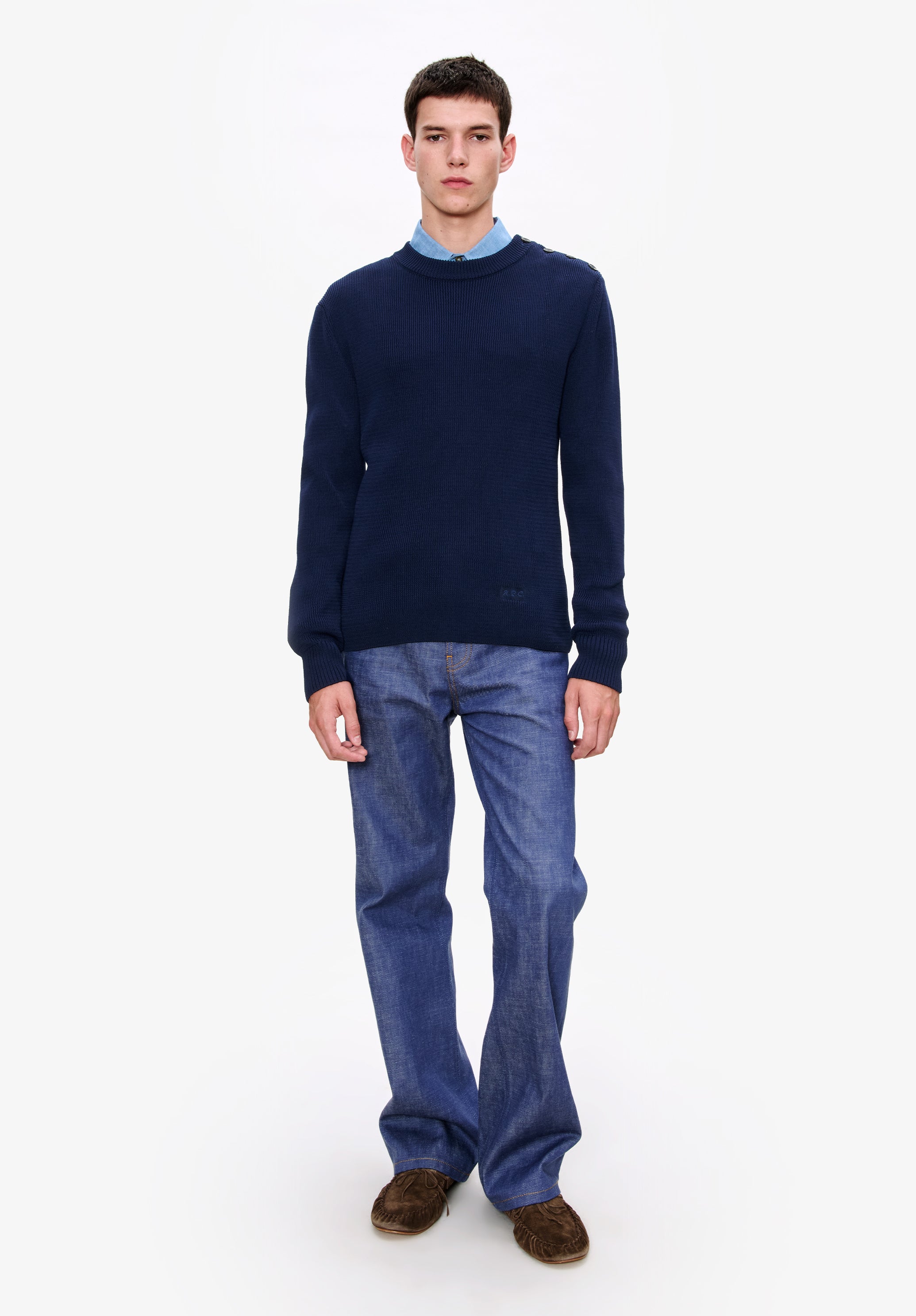 A. P.C. Men's Marin sweater Size: Extra Small in Dark navy blue