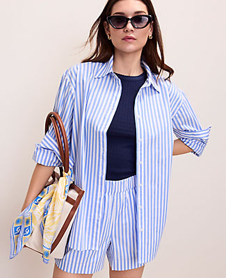 Ann Taylor Weekend Striped Button Down Shirt