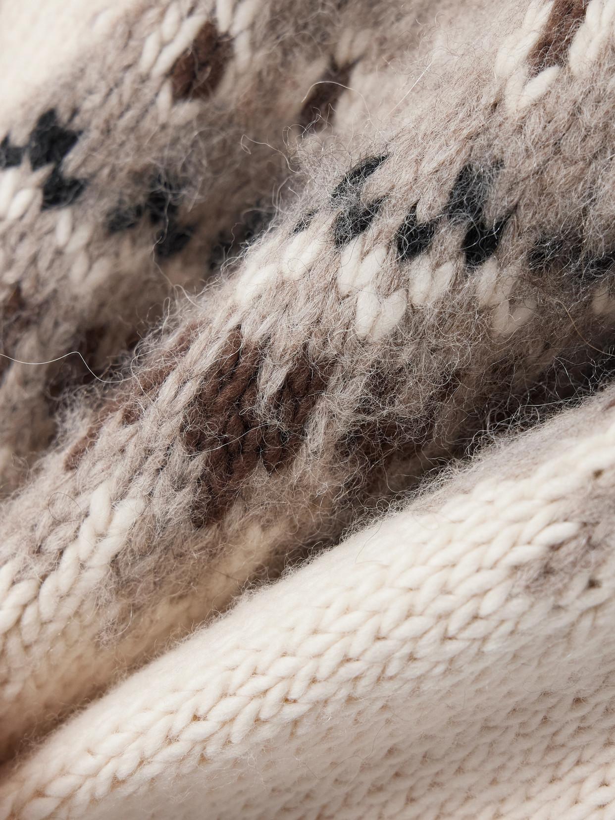 Clarke Fair Isle Wool-blend Cardigan - Cream