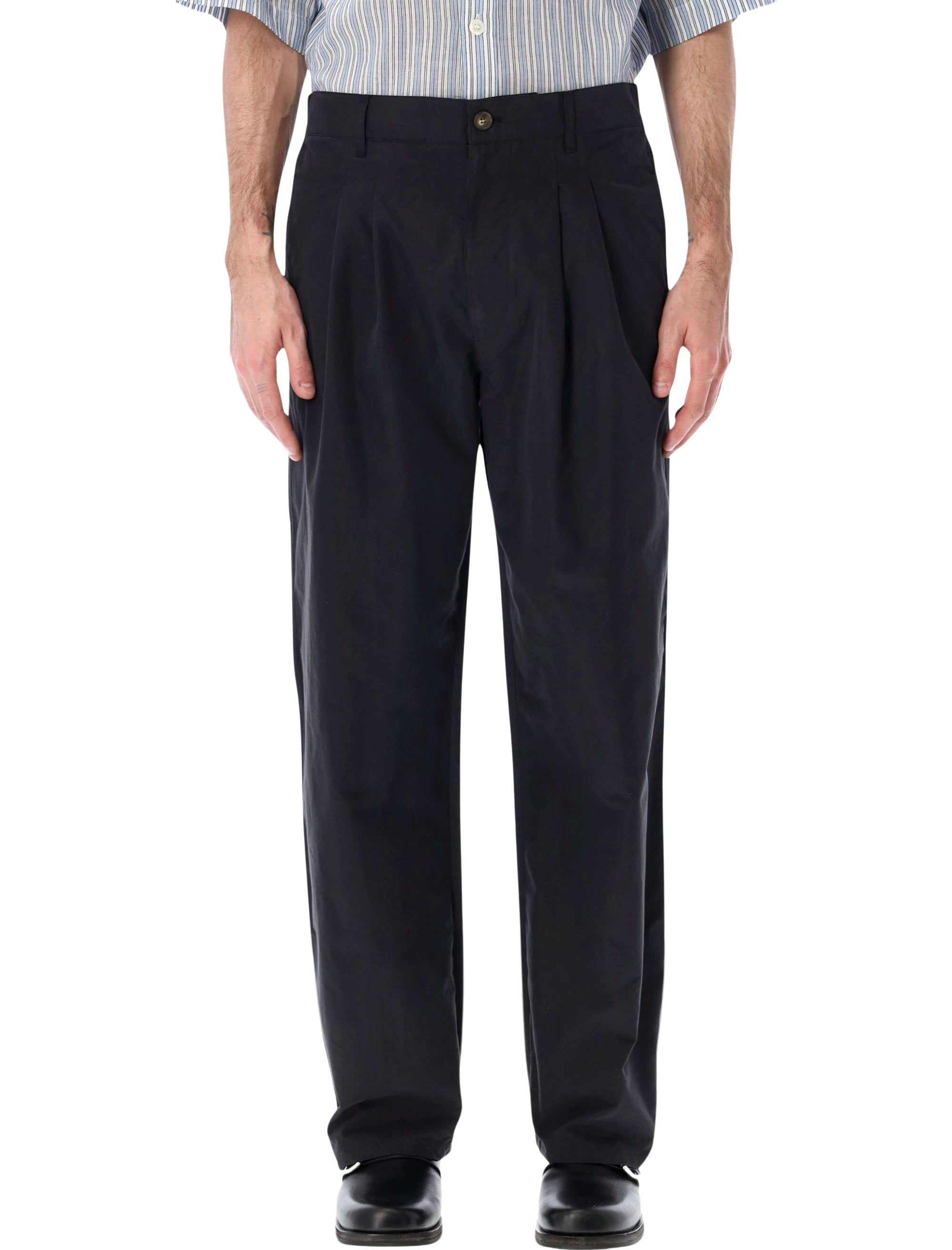 Fluid Cotton Tailored Trousers - Size 42