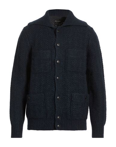 Man Cardigan Navy Size 38 Alpaca wool, Cotton, Wool