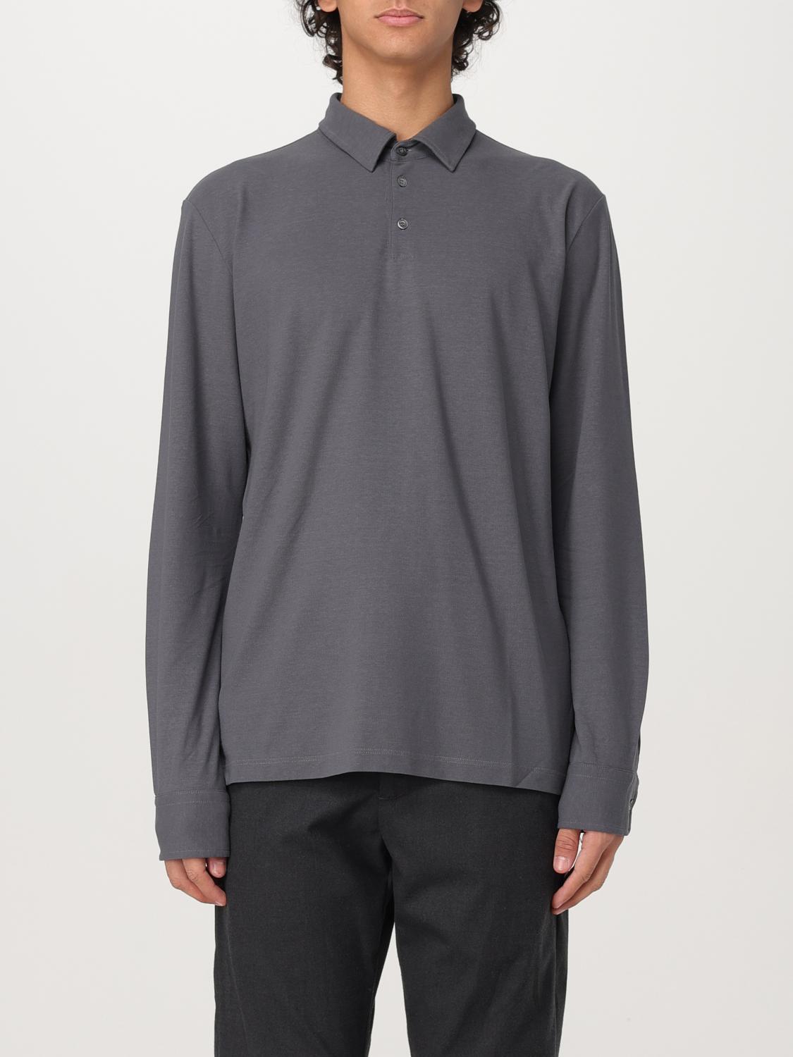 Slim-cut cotton polo shirt - Grey