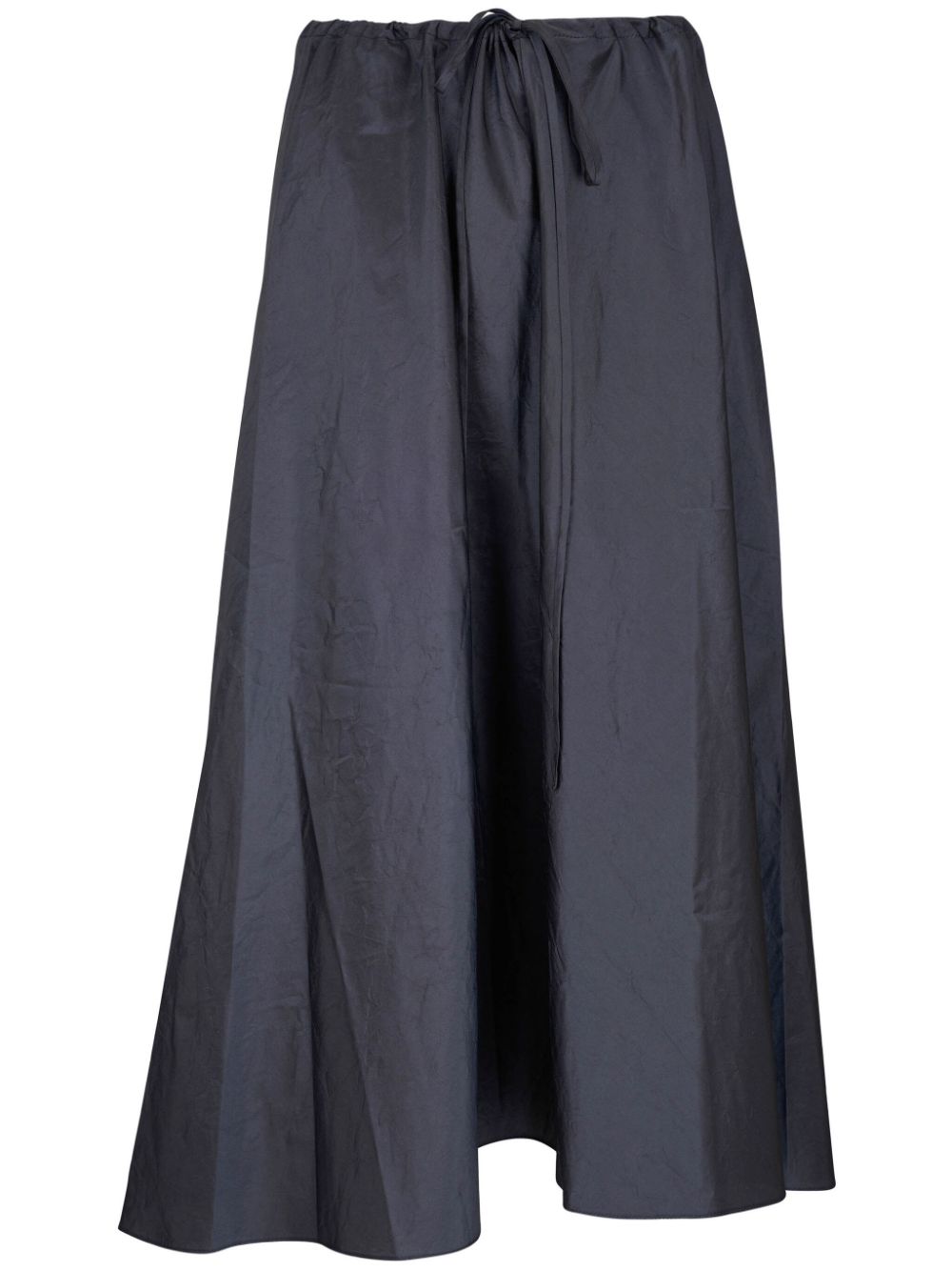 Elasticated-waist silk skirt - DDN DARK DENIM