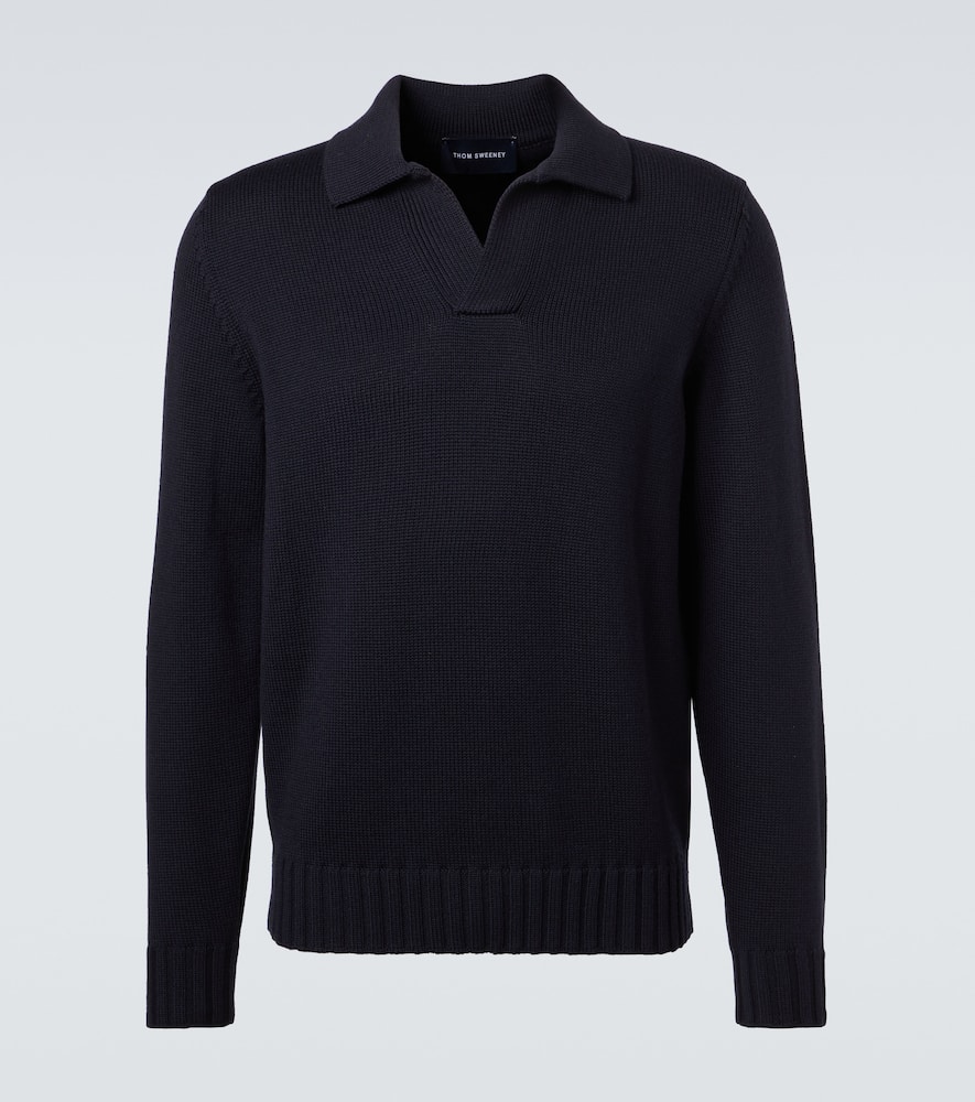 Wool polo sweater