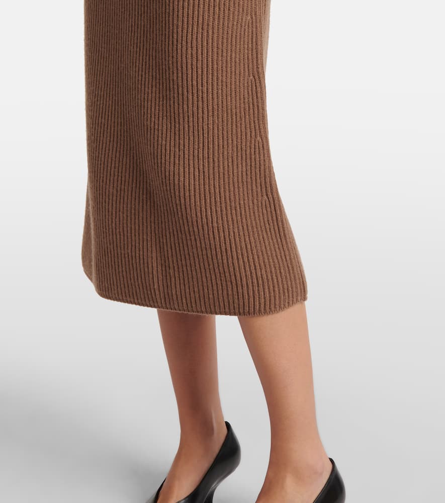 Just ribbed-knit wool and cashmere midi skirt