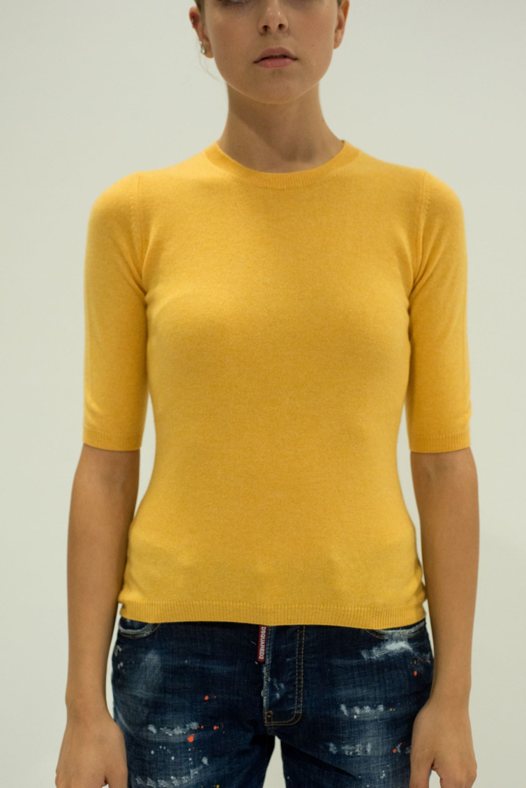 Yellow 3/4 cashmere Top