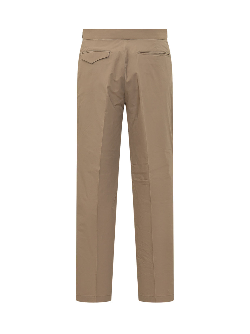 Brown Straight Pleated Pants