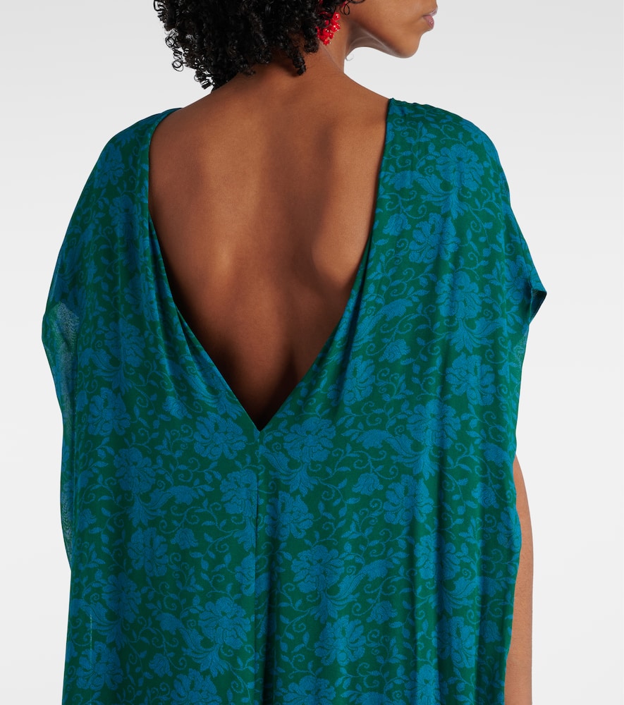 Printed embellished maxi dress
