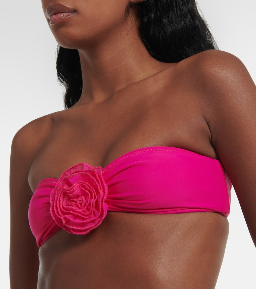 Rose bandeau bikini top
