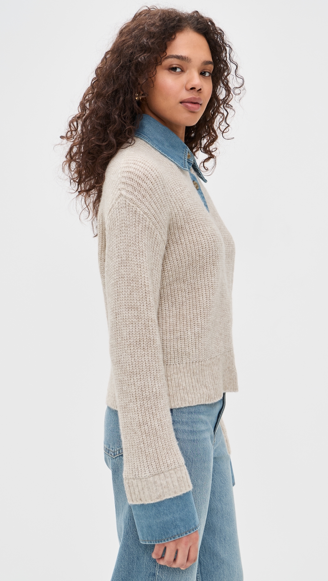Harvey Sweater Superlight Denim/Oatmeal