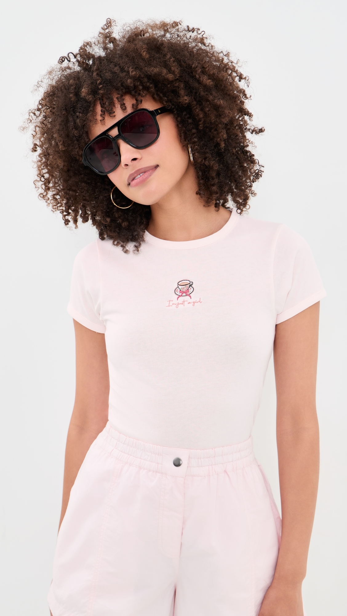 I'm Just A Girl Baby Tee Blush