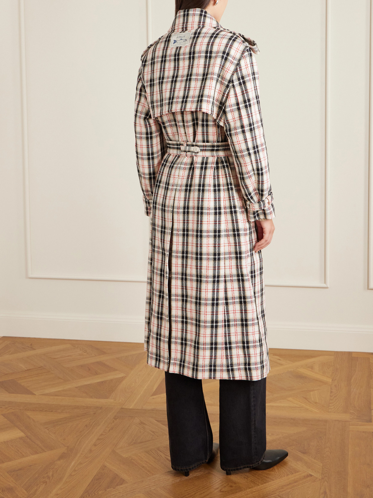 S. S. Daley - Eve Belted Double-breasted Checked Cotton-blend Tweed Trench Coat - Multi