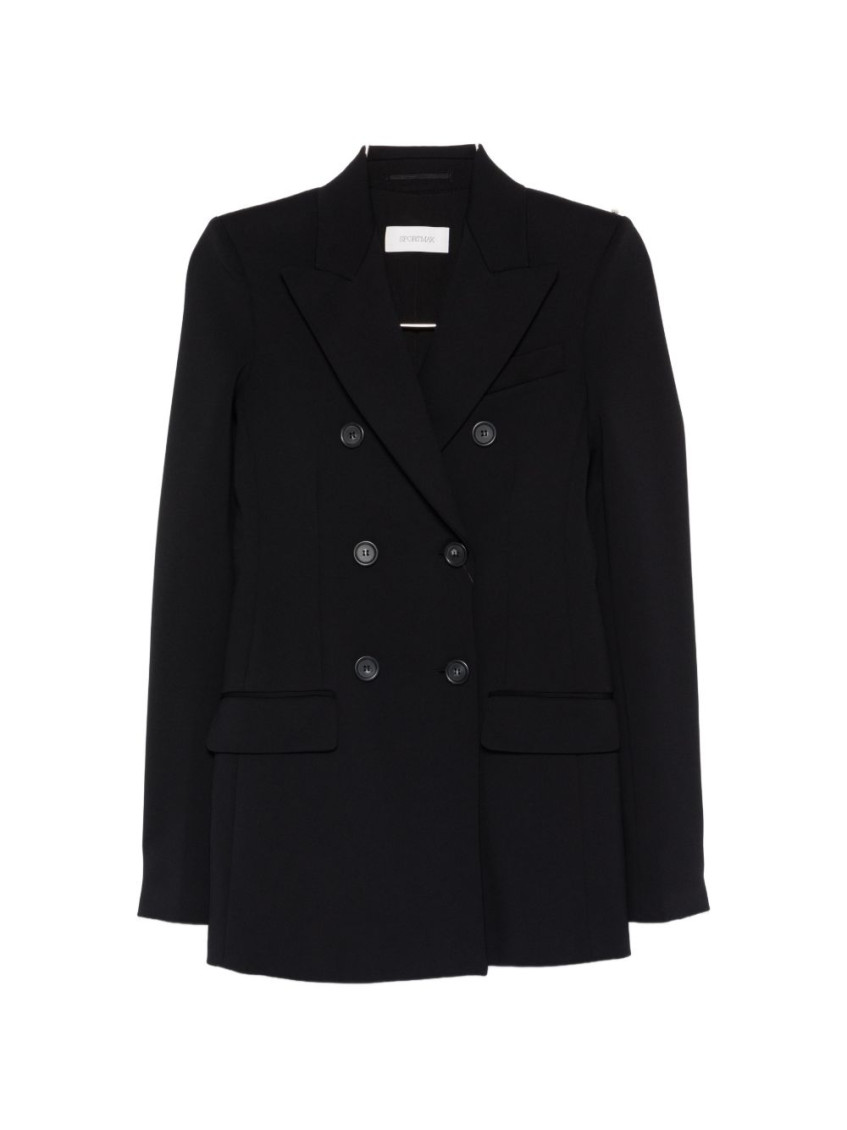 Sportmax - nylon double breasted jacket button detai
