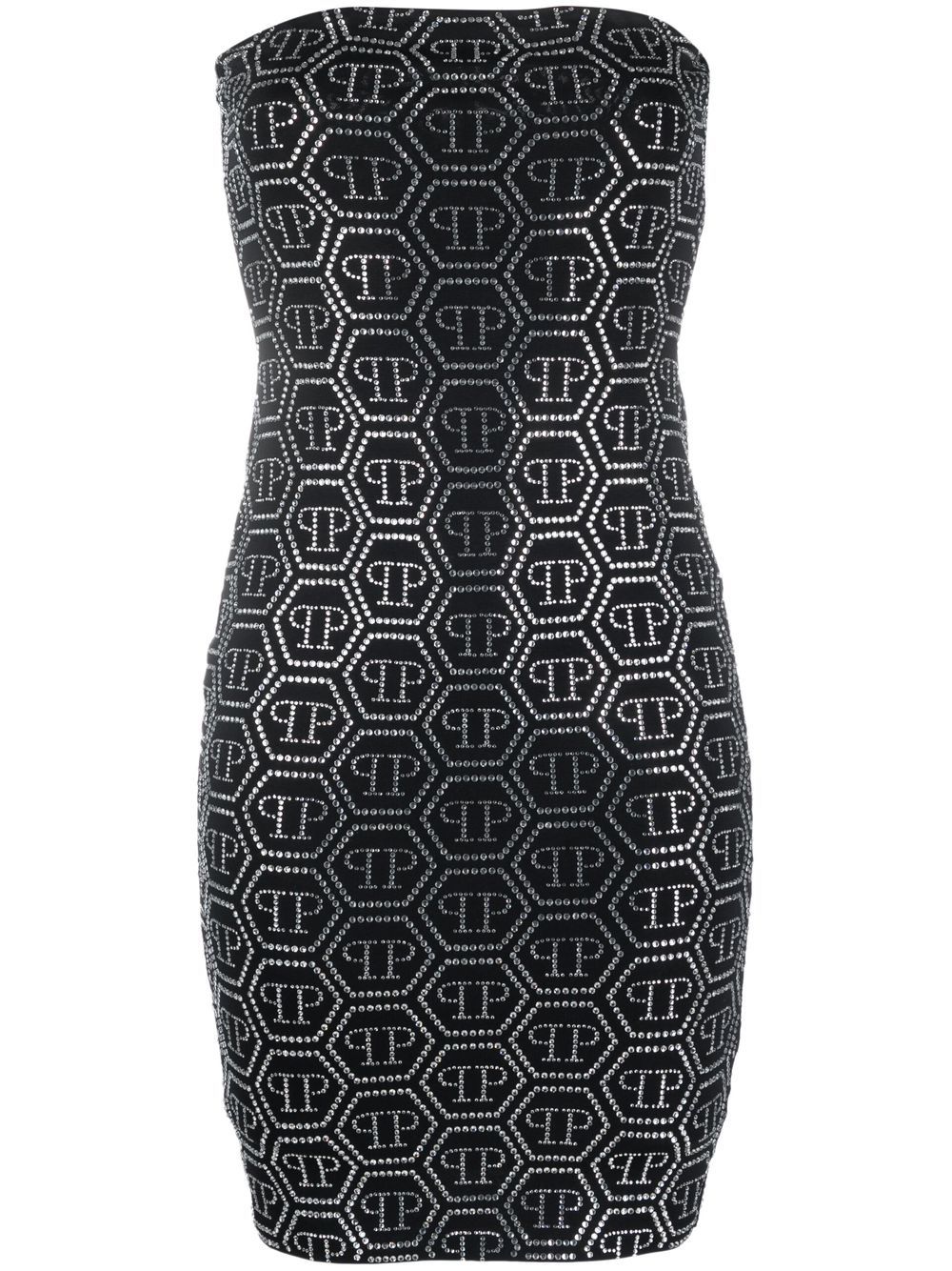 Sequin-embellished monogram mini dress - Black