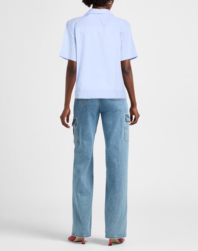 S. s.daley Woman Shirt Sky blue Size L Cotton