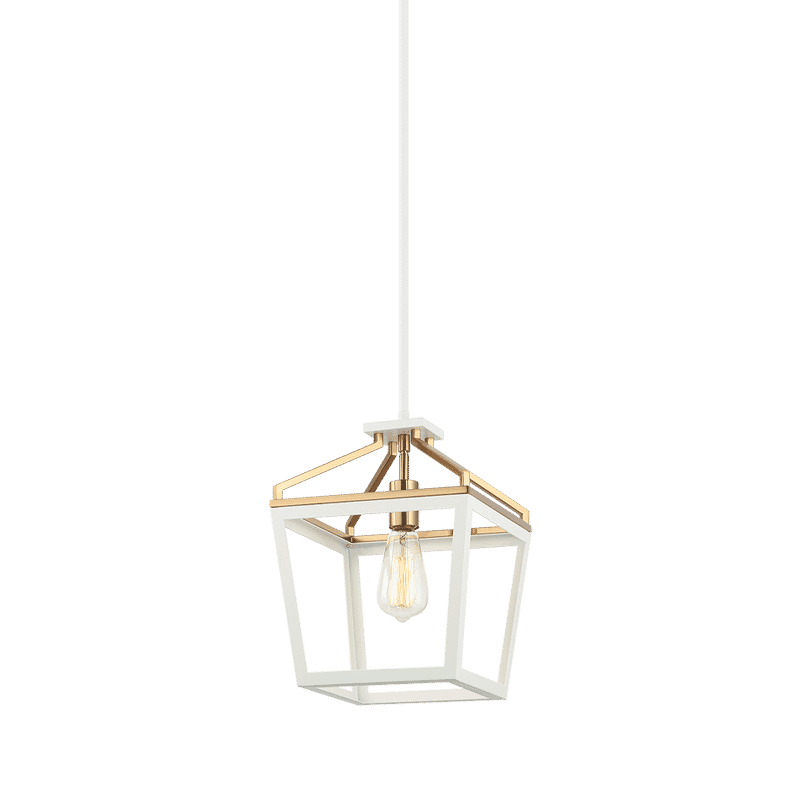 Matteo Mavonshire 1-Light Chandelier In White With Aged Gold Bra