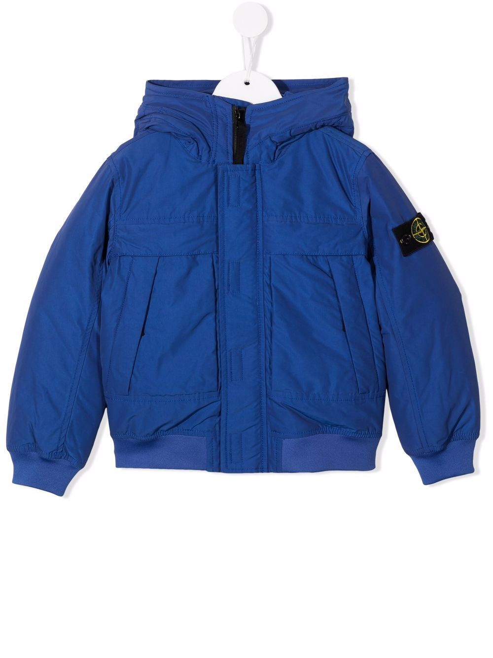 Logo-patch sleeve jacket - Blue