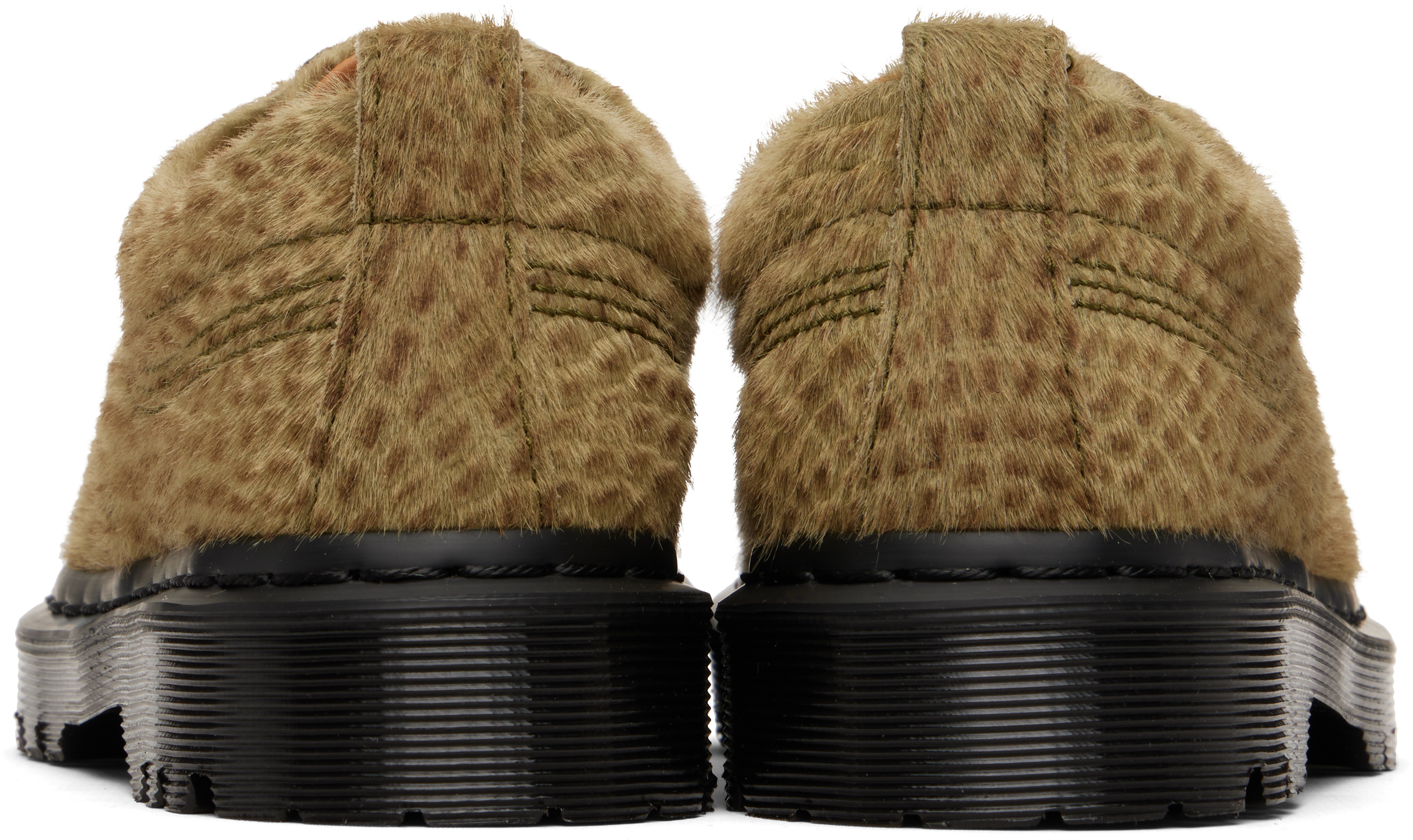 Green Lowell Hair On Leather Moc Toe Derbys