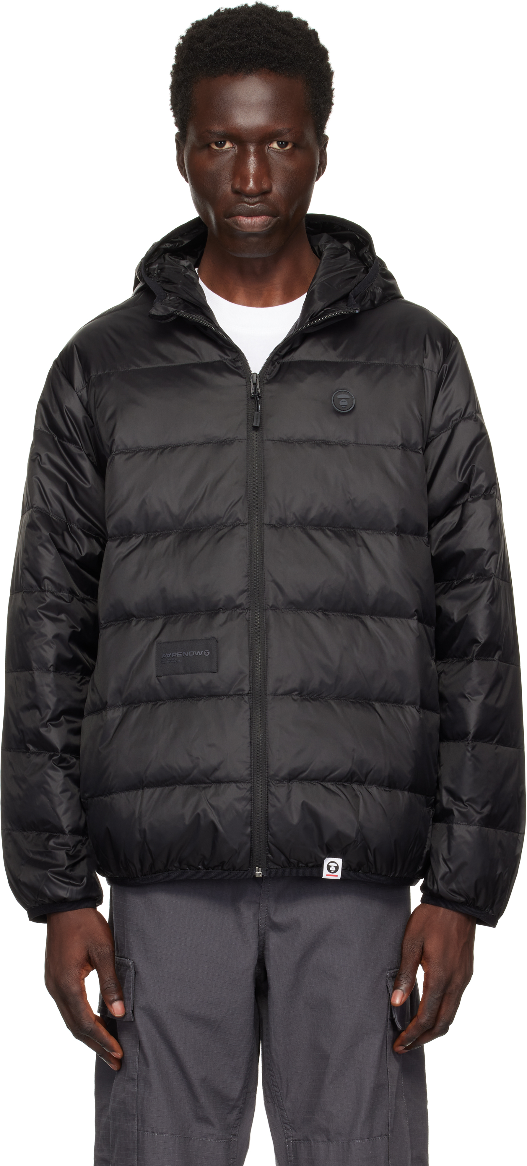 AAPE by A Bathing Ape 남성 Black 'AAPE Now' Down Jacket 242547M178003