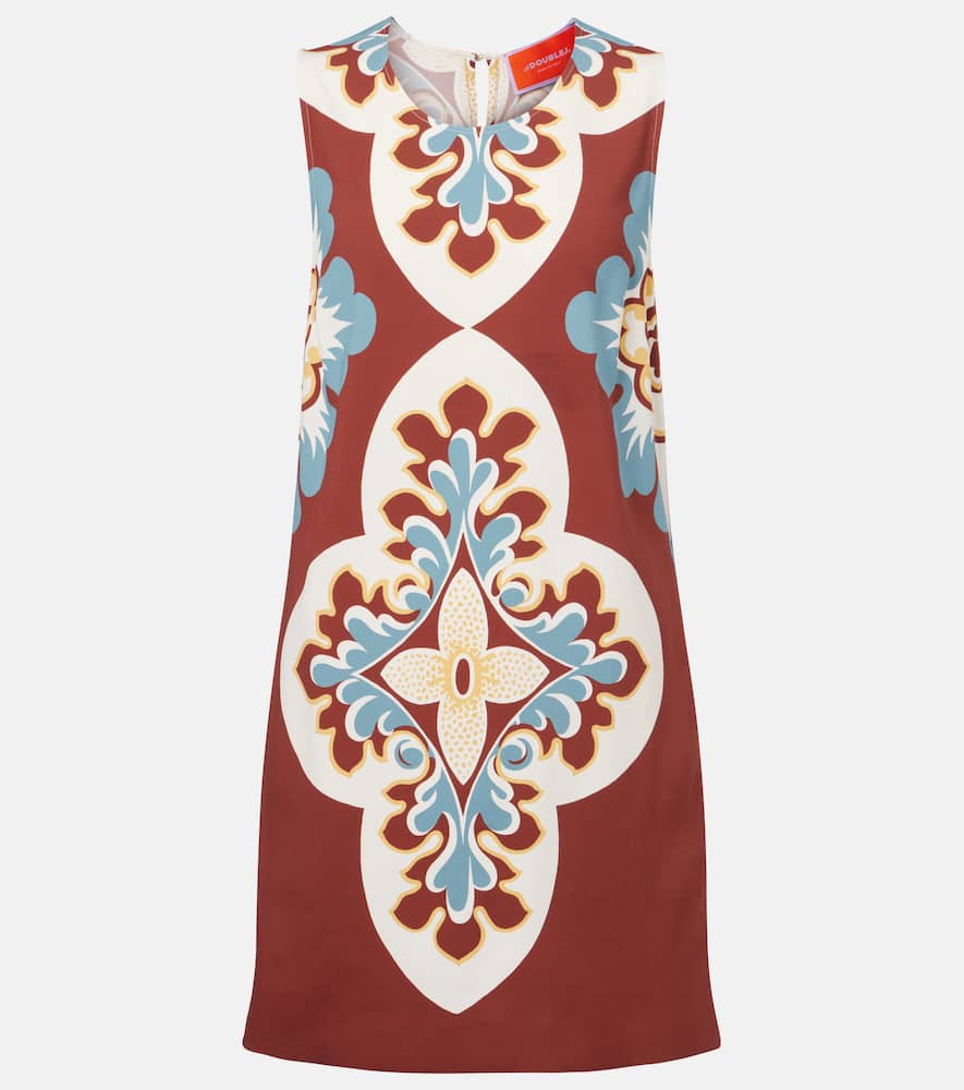 Printed satin shift dress