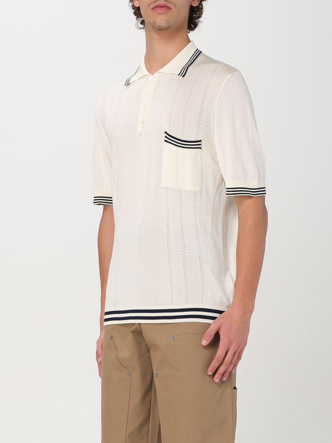 Knitted polo shirt - White