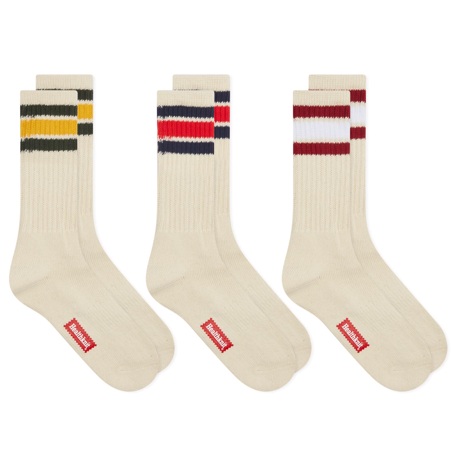 Crew Sock 3 Pack Off White/Multi