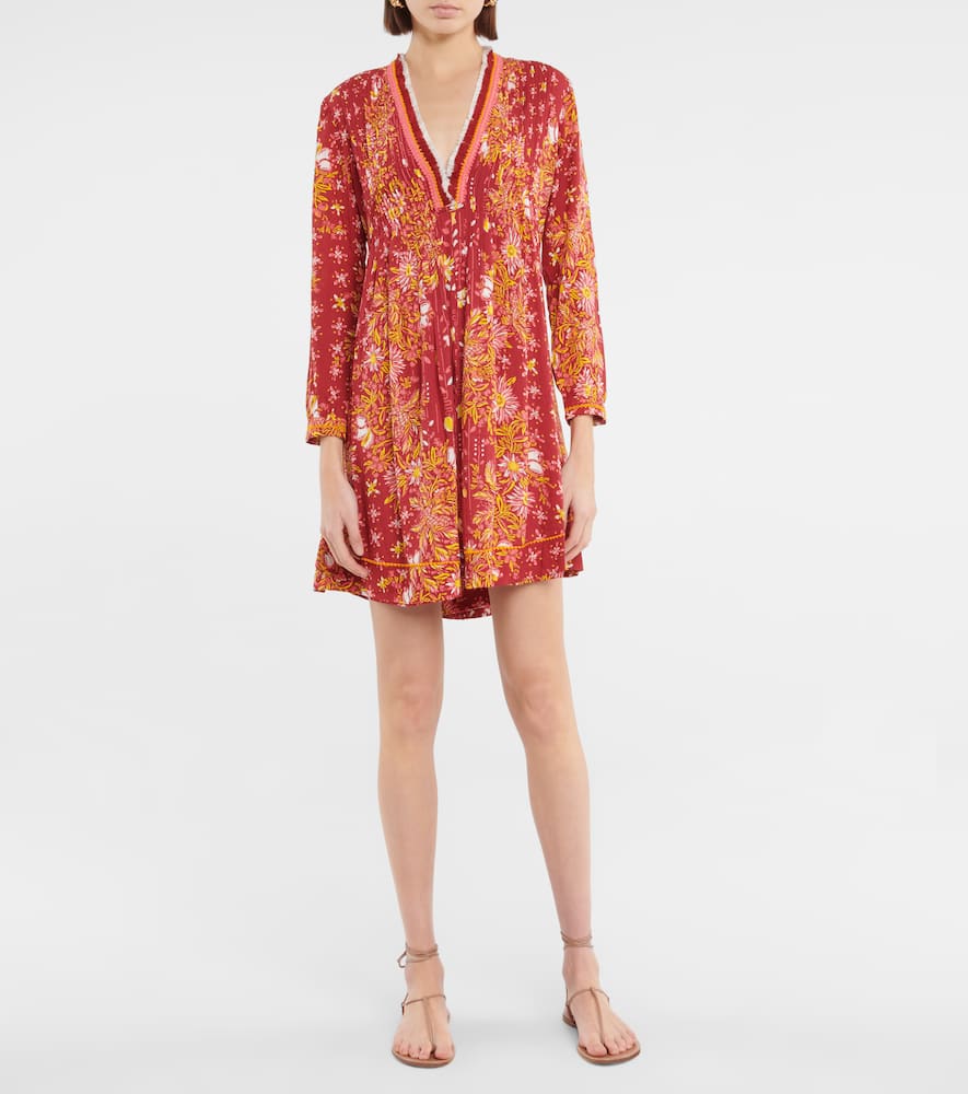 Ola fringed printed minidress