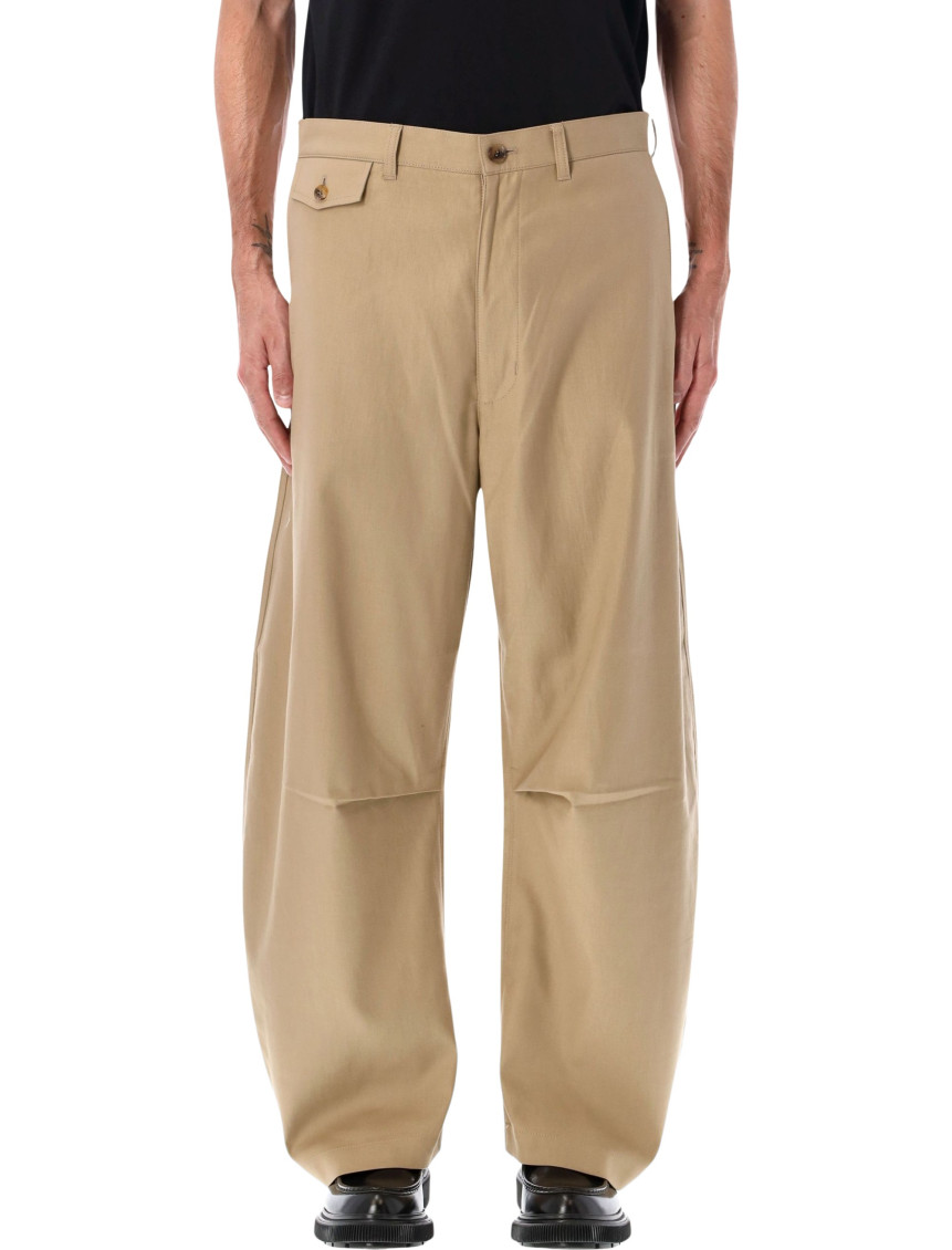 Beige Relaxed Trousers