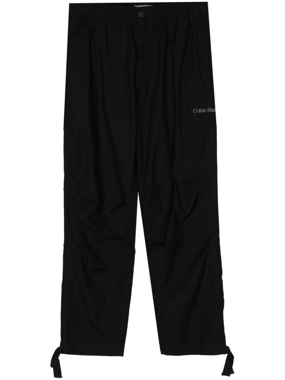 Essential elasticated-waist cargo pants - Black