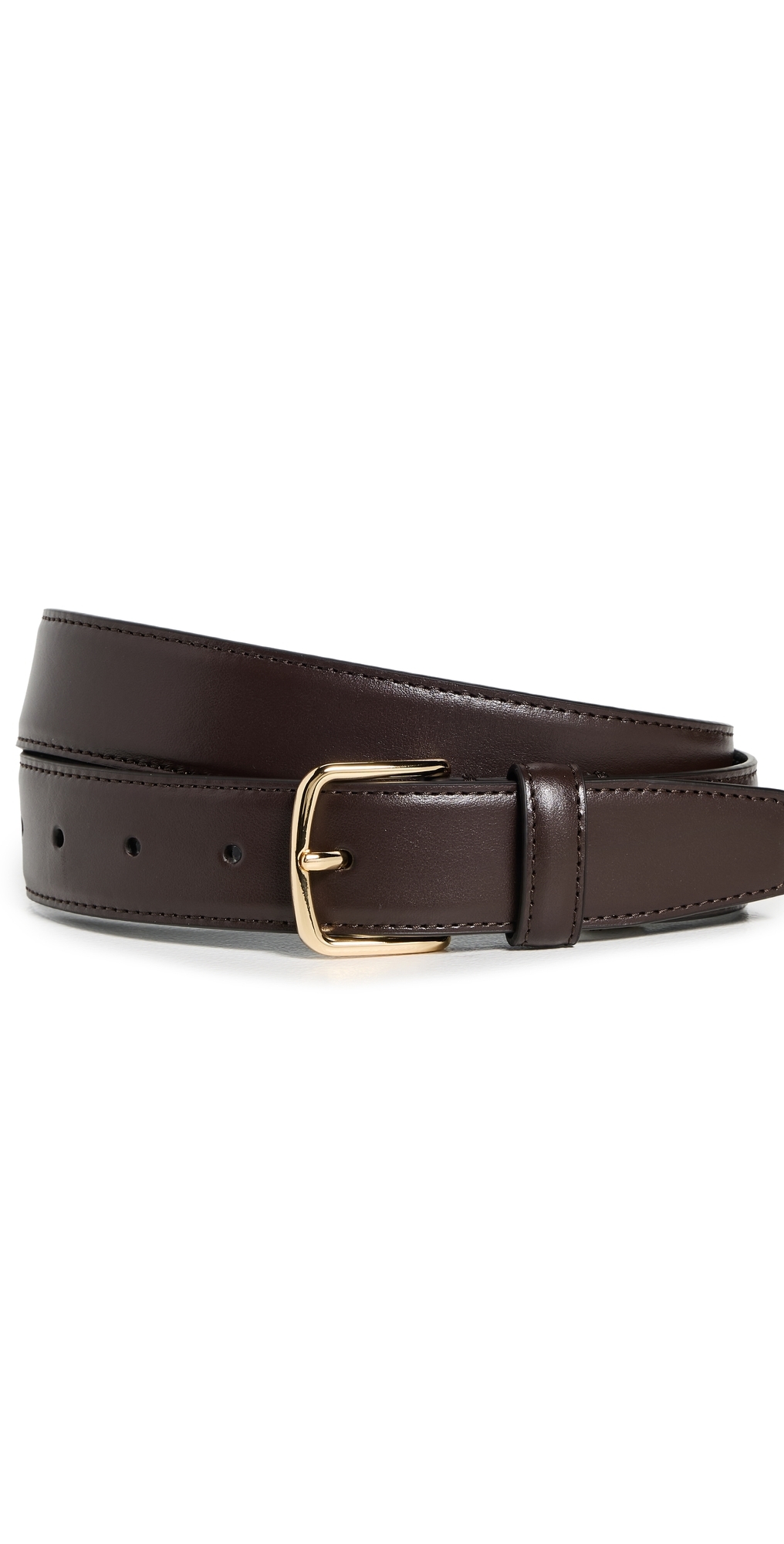 32mm Stitched Fe Belt Cacao Brown