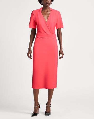 Woman Midi dress Coral Size 6 Polyamide, Elastane