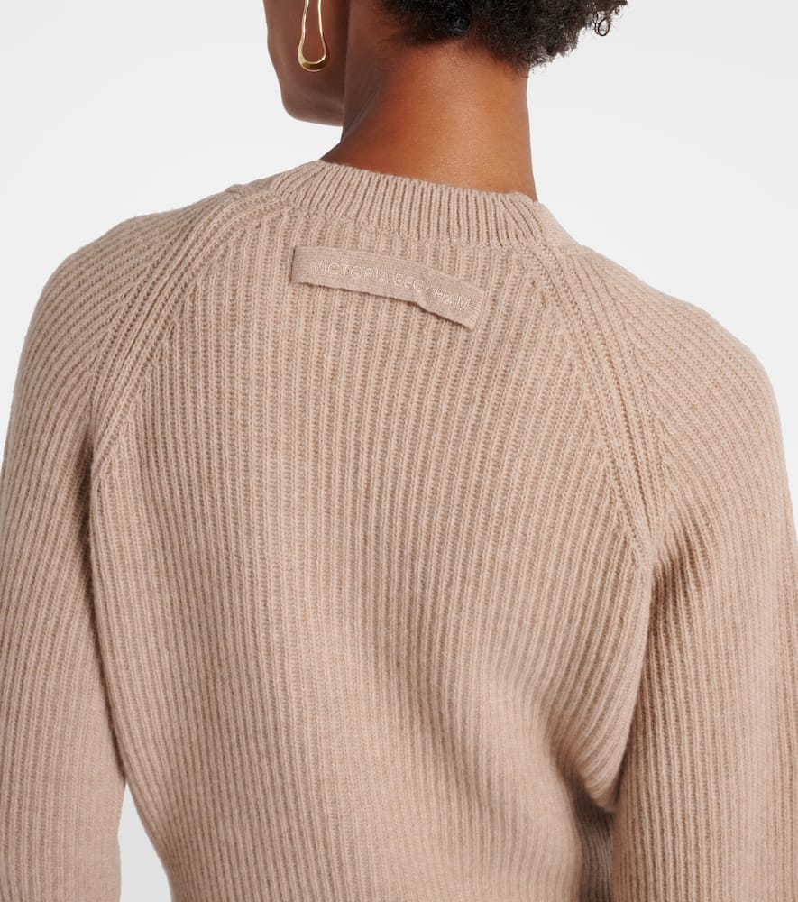 Ribbed-knit wool and cashmere cardigan