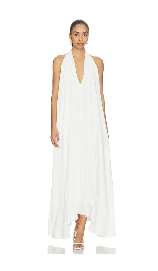 AEXAE Drape Maxi Dress in White. M. Also in L, S, XL