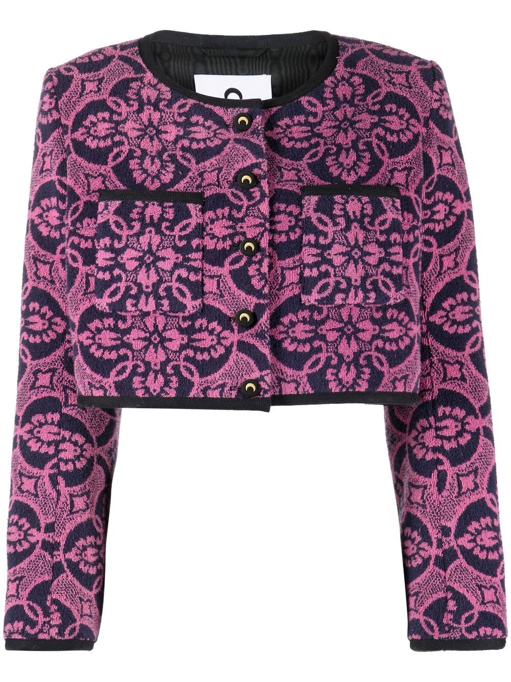 Graphic-print cropped jacket - Pink