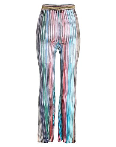 Woman Pants Black Size L Viscose, Metallic fiber