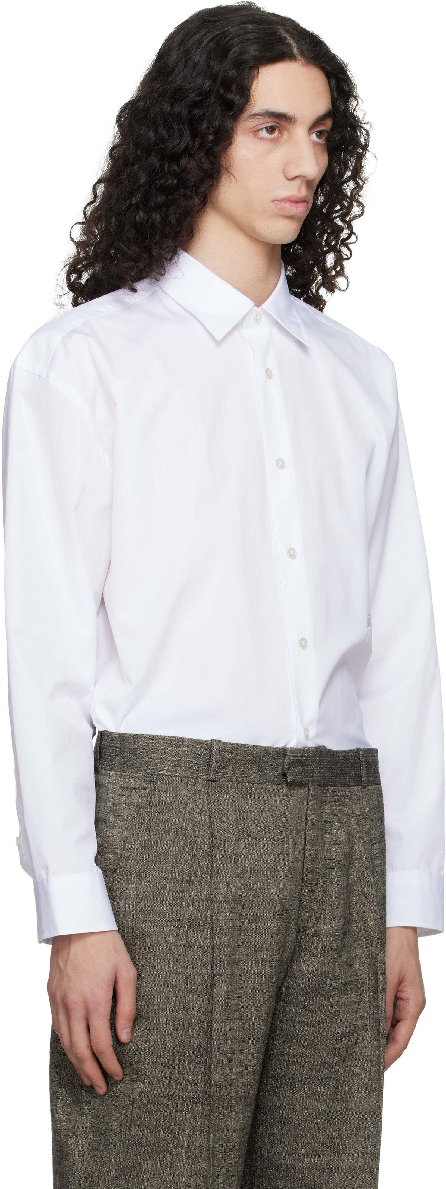 White Relaxed-Fit Cotton Poplin Shirt