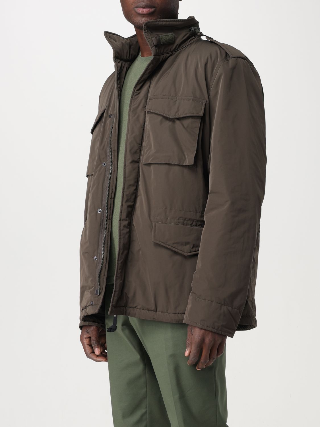 Coat Men color Green