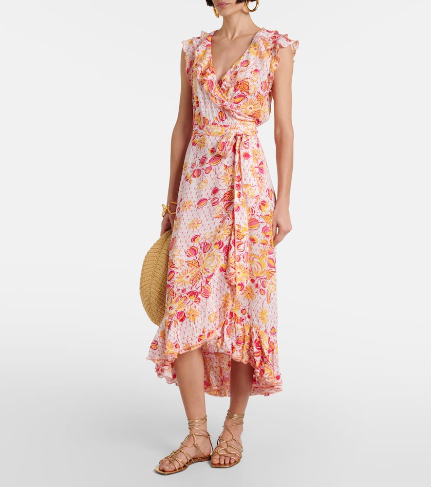 Aude ruffled floral wrap dress
